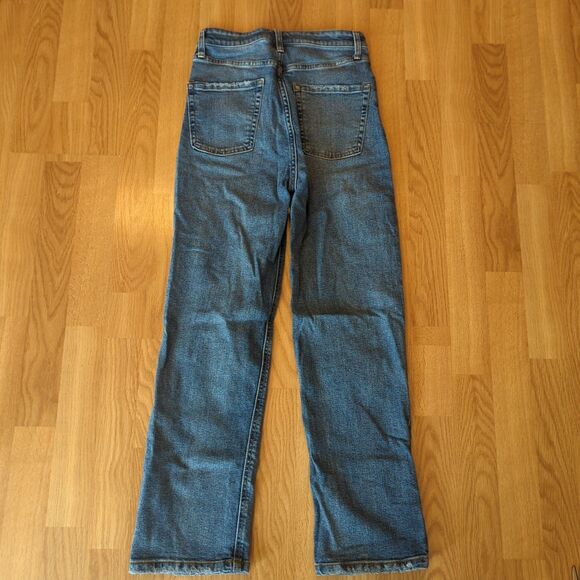 Wild Fable Jeans Womens 2 Denim Blue High Rise Straight Distressed Stretch 90s - Picture 7 of 7